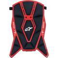 Alpinestars Supertech M10/M8 Helmet Top Pad, acolchoamento de substituição para capacete, preto e vermelho, com uma construção em malha acolchoada e estrutura geométrica vermelha, logótipo Astars branco e marca Supertech, concebido para o conforto interior de capacetes de motocross