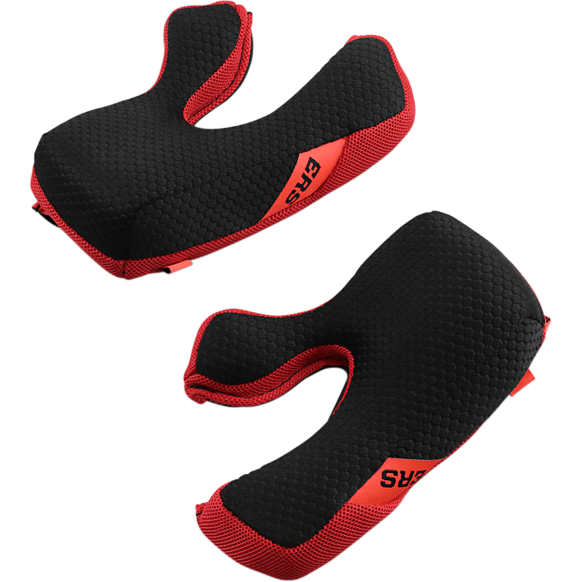 Conjunto de Almofadas Laterais Alpinestars Supertech M10/M8, almofadas de substituição, preto e vermelho, com abas do sistema de libertação de emergência ERS, espuma de conforto com textura em favo de mel e detalhes em malha vermelha, acessórios para capacete de motociclismo