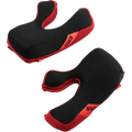 Conjunto de Almofadas Laterais Alpinestars Supertech M10/M8, almofadas de substituição, preto e vermelho, com abas do sistema de libertação de emergência ERS, espuma de conforto com textura em favo de mel e detalhes em malha vermelha, acessórios para capacete de motociclismo