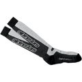 Alpinestars Thermal Tech Socks, meias de alta performance para motociclismo até ao joelho, pretas e cinzentas, malha técnica que absorve a humidade com tecnologia Nostatex e logótipo Alpinestars